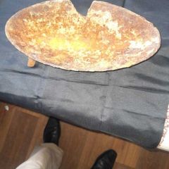 Genuine Antique 19th Century Metal Grizzet pan for Rushlights. Antique iron pan, used for melting fat or tallow for Rushlights