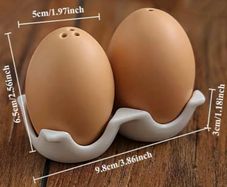 Two Lookalike Eggs, Salt & Pepper Shakers ( New).
