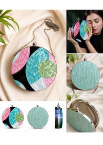 ZARA Woman Pearl Marble Effect Round Bag Purse