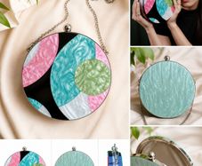 ZARA Woman Pearl Marble Effect Round Bag Purse