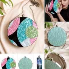 ZARA Woman Pearl Marble Effect Round Bag Purse