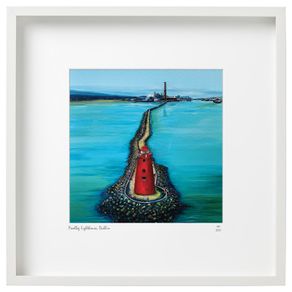 Poolbeg Lighthouse and Dublin Bay, Large Framed Print by Helen Mathews