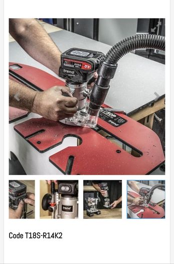 Trend T18S/R14K2 18V 1/4" Brushless Router Kit (2x4Ah batteries & fast charger)