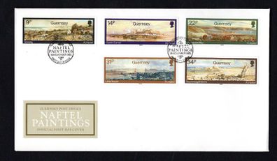 1985 Guernsey Paintings by Paul Jacob Naftel, 1817-1891 Commemorative Stamps Guernsey Post First Day Cover (FDC)