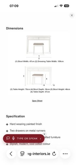 vanity table