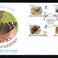 1981 Guernsey Butterflies Commemorative Stamps Addressed First Day Cover (FDC)