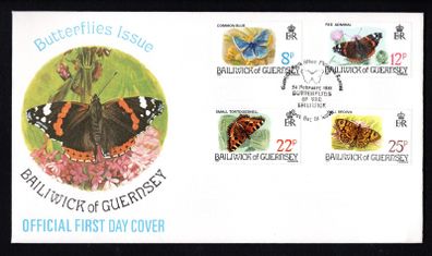 1981 Guernsey Butterflies Commemorative Stamps Addressed First Day Cover (FDC)
