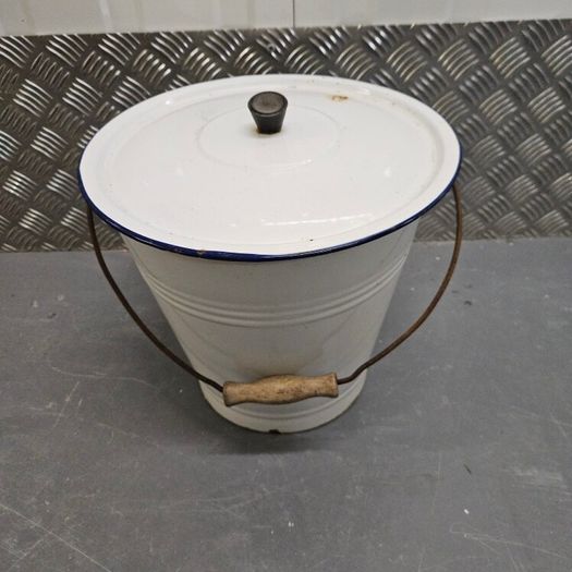 white enamel bucket