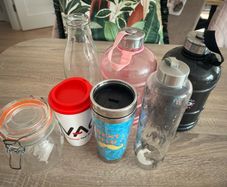 water bottles & glass jar & bottle