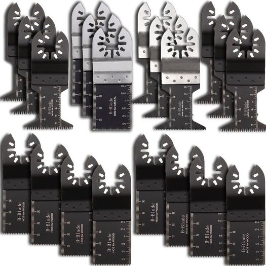 NEW SALE | 20 Pcs Mix Oscillating Saw Blades, Professional Wood/Metal Universal Multitool Quick Release Saw Blades Fit Fein Multimaster, Ryobi, Milwaukee, Bosch, Dremel, Dewalt, Rockwell, Makita and More