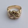 Vintage Heavy Gents 18ct Yellow Gold Diamond & Ruby Puzzle Ring Image 4