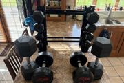 Hex Dumbbells + Rack / Storage Stand, Cheap!!