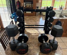 Hex Dumbbells + Rack / Storage Stand, Cheap!!
