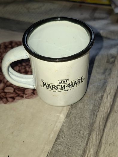 Rare March Hare Irish Poitin Enameled Cup Postage Available