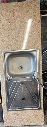 kitchen sink tap and worktop