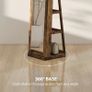 360 Swivel Jewellery Cabinet, Free Standing Full Length Mirror with Storage, Lockable Jewellery Organiser with Built-in Makeup Mirror and Storage Shelves for Bedroom, Rustic Brown Image 4