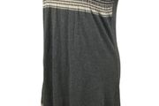 Dorothy Perkins Grey Striped Short Sleeve Cotton Blend Jumper Dress Uk 10
