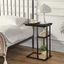 C Shaped End Table Set of 2 with Stable Metal Frame Image 4
