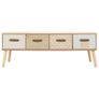 Coffee Table with 4 Drawers 110x50x40 cm Solid Pinewood Image 4