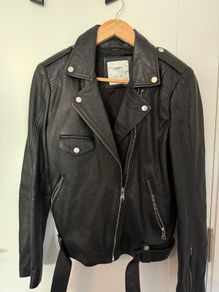 Faux black leather jacket