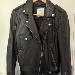 Faux black leather jacket
