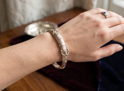 Smith &Pepper 9k Rose Gold Art Nouveau Bangle(9.4 grams)