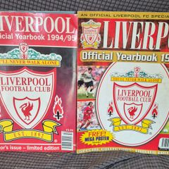 Complete Vintage Liverpool FC Yearbooks 1994/95 & 1996/97 - Mint Robbie Fowler & Patrik Berger Posters Intact