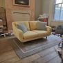 Mid century yellow velvet couch Image 3