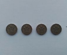 4.English Three Pence Coins.