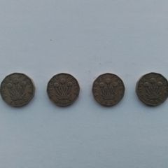 4.English Three Pence Coins.