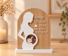 Pregnancy Silhouette Ultrasound Frame - 3D - Personalized