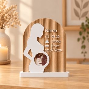 Pregnancy Silhouette Ultrasound Frame - 3D - Personalized