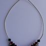 Vintage Sterling Silver Black and Red Crystal Necklace and Earring Set Image 3