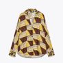 Zara Yellow and Brown Geometric Print Shirt and Trousers Co Ord Image 6