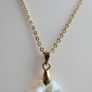 Vintage Crystal Pendant Charm & Gold Plated Chain Necklace Length 18" Image 5