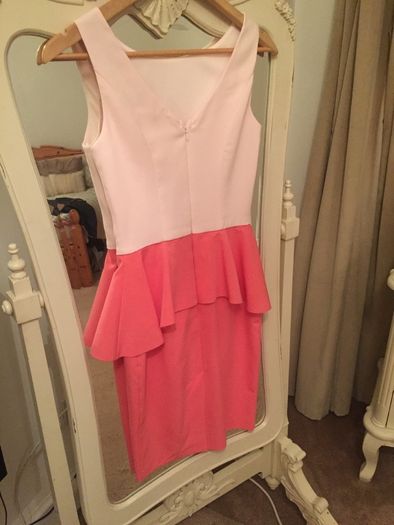 Fab Coral and Peach Peplum Dress size 8