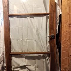 Hardwood doors.