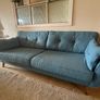 French Connection DFS Zinc Sofa Suite in Teal - 4 seater, 3 seater & Cuddler Image 3