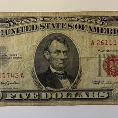 US 5 Dollar Bill - Red Seal