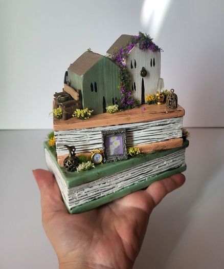 Hand carved wooden books!