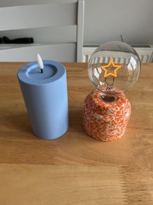 Fake candle and table lamp