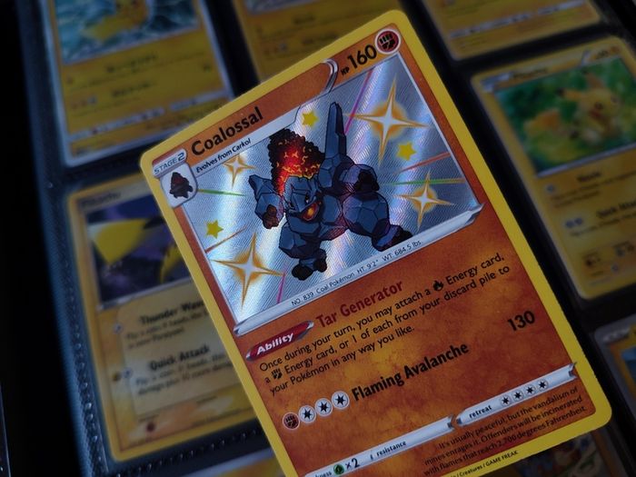 Coalossal !  Baby Shiny ! Shiny Rare ! from Shining Fates Set ! 2019 ! Pokemon Card !