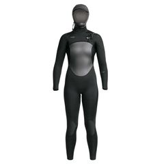 Women's XCEL Axis X Front Zip Hooded Full Wetsuit 5/4mm SKU:WT54ZXH0-BLK-14