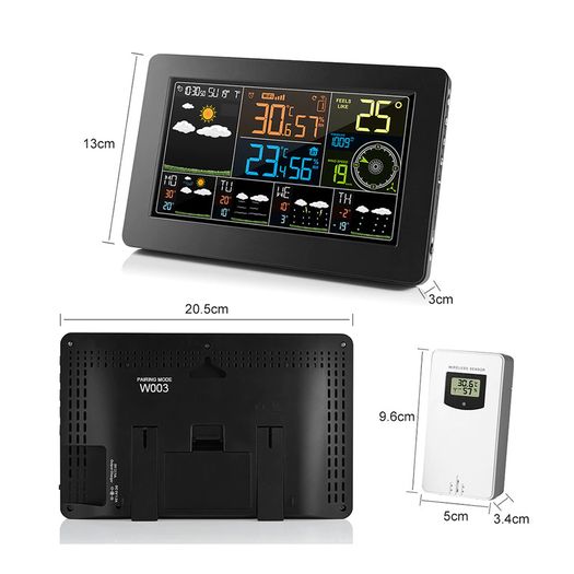 WiFi Weather Station APP Control Smart Weather Monitor Indoor Outdoor Temperature Humidity Barometric Wind Speed Functions