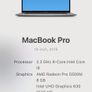 2019 16" 16 inch Macbook Pro i9 2.3 Ghz 8 core 16 Gb 1 Tb SSD 8Gb Radeon Pro Video Low Battery cycle Image 2