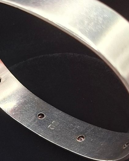 Vintage sterling silver garnet daisy Bangle