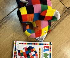 Elmer cd   audiobook Polish version and a soft toy 20cm