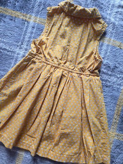 Vintage Style Next Girls Yellow Ditsy Floral Pleated Dress (3-4 Yrs)