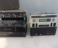 Vintage Pro DJ & Live Sound Rack Setup Denon Dual MiniDisc, Behringer, RAM Audio & Amps