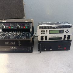 Vintage Pro DJ & Live Sound Rack Setup Denon Dual MiniDisc, Behringer, RAM Audio & Amps